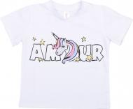 Футболка для девочки Roksana Амур №01/16908 р.128 белый с принтом