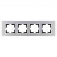 Рамка четырехместная Mono Style Aluminium универсальная серебряный 107-800000-163