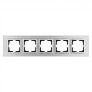Рамка пятиместная Mono Style Aluminium универсальная серебряный 107-800000-164