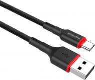 Кабель ColorWay USB - Type-C (PVC - red head) 2.4А 1 м чорний (CW-CBUC064-BK)