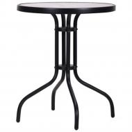 Стол обеденный AMF Art Metal Furniture Rico сталь черный/стекло Волна Стол обеденный AMF Art Metal Furniture Rico сталь черный/стекло Волна