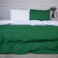Комплект постельного белья MirSon Ranforce Elite Green Diego (11-2107+18-0130) белый/зеленый