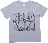 Футболка для девочки Roksana Need Wi-Fi р.146 серый