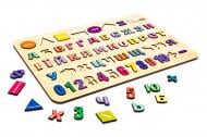 Дерев'яна дошка PuzzleOk Абетка, цифри та фігури Арт-15471