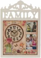 Часы настенные Коллаж 2 фото FAMILY ROSE 39,5х57 см