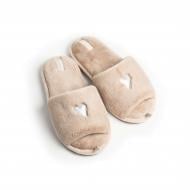 Тапки домашние Twins HS-LUX меховые сердце mini р.38/39 бежевый