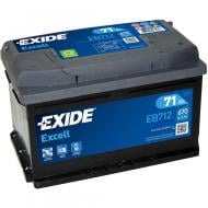 Аккумулятор автомобильный EXIDE Excell 71Ah 670A 12V EB712 «+» справа (EB712)