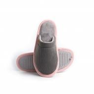 Тапки домашние Twins HS-OZ вельвет PVC р.36/37 серо-розовый