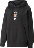 Джемпер Puma DOWNTOWN OVERSIZED GRAPHIC HOODIE TR 53836301 р.XS черный