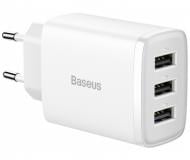 Зарядное устройство BASEUS Compact 3U 17W(CCXJ020102) белый