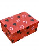 Коробка подарочная прямоугольная красная с сердцами 1110206910 37,5х29 см