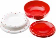 Сервіз столовий Keramika Anka Drops Red & White 19 предметів на 6 персон