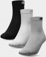 Носки 4F 4FJSS22USOCM030-90S р.32-35 черный/белый/серый 3 шт.