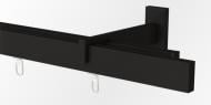 MARCIN DECOR Комплект карнизу СКАРЛАЙН SQUARE подвійний 300 см чорний