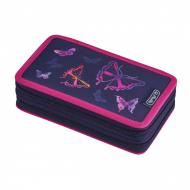 Пенал пустой Double Rainbow Butterfly Бабочки 50026029B Herlitz темно-синий