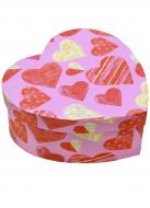 Коробка подарочная в виде сердца розовая с красными сердцами 311020756 22,8х22,3 см