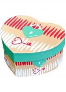 Коробка подарочная в виде сердца замочек 14,5х12х7 см