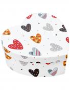 Коробка подарочная в виде сердца белая с разноцветными сердцами 311020915 20х19,8 см