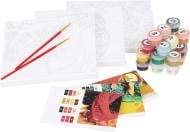 Картина по номерам акриловая живопись по номерам Триптих «Коты» Rosa Start