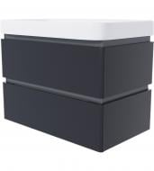 Тумба подвесная Сансервіс Hilton2-80 чер.мат. с умывальником Zen-80 Тумба подвесная Сансервіс Hilton2-80 чер.мат. с умывальником Zen-80