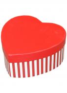 Коробка подарочная в виде сердца красная полоса 15,5х14,8х7 см