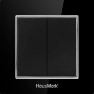 Накладка двухклавишный HausMark Alta без подсветки черный SNG-SWP.SQ20MG2W1-BK