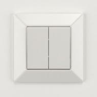 Переключатель проходной двухклавишный HausMark Alta без подсветки белый SNG-SWP.SQ20MG2W2-WH