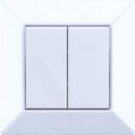 Перемикач прохідний двоклавішний HausMark Alta без підсвітки білий SNG-SWP.SQ20MG2W2-WH