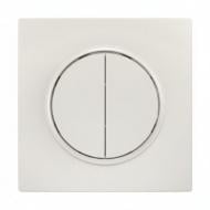 Переключатель проходной двухклавишный HausMark Bela без подсветки белый SNG-SWP.RD20MG2W2-WH