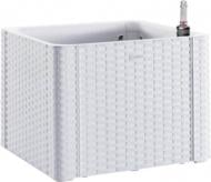 Горшок пластиковый Stefanplast Deluxe квадратный 35 л белый (75700)