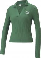 Футболка Puma CLASSICS RIBBED V-COLLAR LS SLIM TOPACT 53805537 р.XS зелений