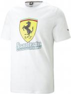 Футболка Puma FERRARI RACE BIG SHIELD TEE HERITAGE 53818604 р.S белый