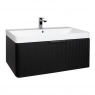 Тумба подвесная Aqua Rodos Frost Black с умывальником Deep 90 см (АР000127942)