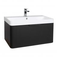 Тумба подвесная Aqua Rodos Frost Black с умывальником Deep 75 см (АР000127940)