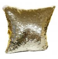 Подушка декоративная блестка 40x40 см золотой MeriToys