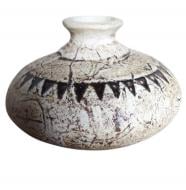 Вазон декоративний шамот Гарбуз В круглий Наша Кераміка