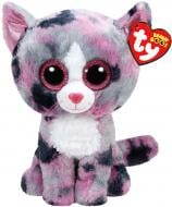 Мягкая игрушка TY Beanie Boo's Котенок Lindi 15 см серый с розовым 37172