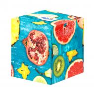 Серветки гігієнічні у коробці Будь Ласка куб Фрукти двошарові 80 шт.