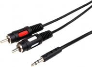 Кабель мультимедійний Atcom mini-jack 3.5 мм(M) - 2xRCA(M) 0,8 м чорний (10810)