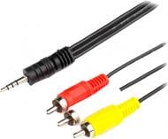 Кабель мультимедийный Atcom mini-jack 3.5 мм(M) - 3xRCA(M) 1,8 м черный (17320)