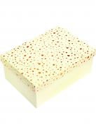 Коробка подарочная прямоугольная белая в крапинку 35х27х15 см