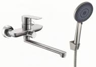 Смеситель для ванны Mixxen Loran L350 нержавеющая сталь с аксессуарами MXKP0858