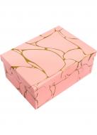 Коробка подарочная прямоугольная мрамор розовый 35х27х15 см