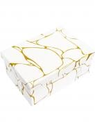 Коробка подарочная прямоугольная мрамор белый 19х13х7,5 см