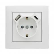Розетка побутова + USB + Type C із заземленням Efapel Logus IP20 білий 21137 TBR Розетка побутова + USB + Type C із заземленням Efapel Logus IP20 білий 21137 TBR