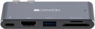 Док-станція Canyon Multiport Docking Station with 5 port Thunderbolt 3 Dual type C 100 W Grey (CNS-TDS05DG)