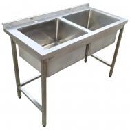 УЦІНКА! Мийка виробнича 2-секційна безшовна з бортом Tehma 1200x600х850 мм нержавіюча сталь (УЦ №3297)