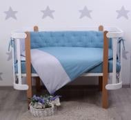 Комплект для детской кроватки Baby Veres Point blue голубовато-серый 219.02