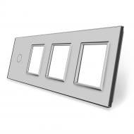 Панель сенсорная Livolo C7 четырехместная универсальная серое стекло C7-C1/SR/SR/SR-15