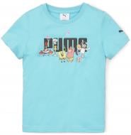 Футболка Puma PUMA X SPONGEBOB LOGO TEE 67366879 р.140 голубой